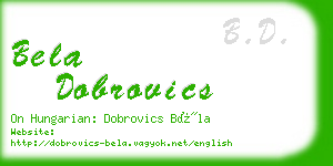 bela dobrovics business card